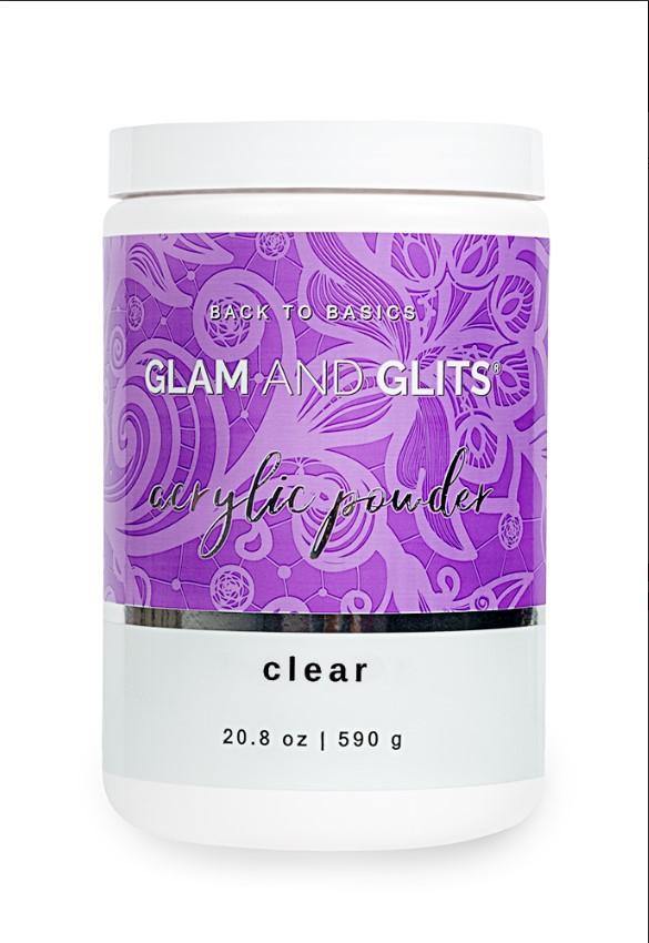 Glam and Glits Back to Basics Acrylic Powder - Clear 20.8oz/590g B2BCL20 